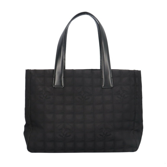 Chanel Tote MM New Travel Bag Nylon Jacquard A15991 Black Women's CHANEL